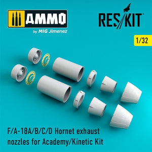 1/32 F-18 Hornet Exhaust Nozzles (for Academy / Kinetic Kit)