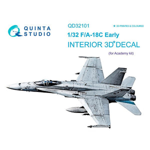 1/32 F/A-18? Early 3D-Printed & Coloured Interior on Decal Paper (for Academy Kit)