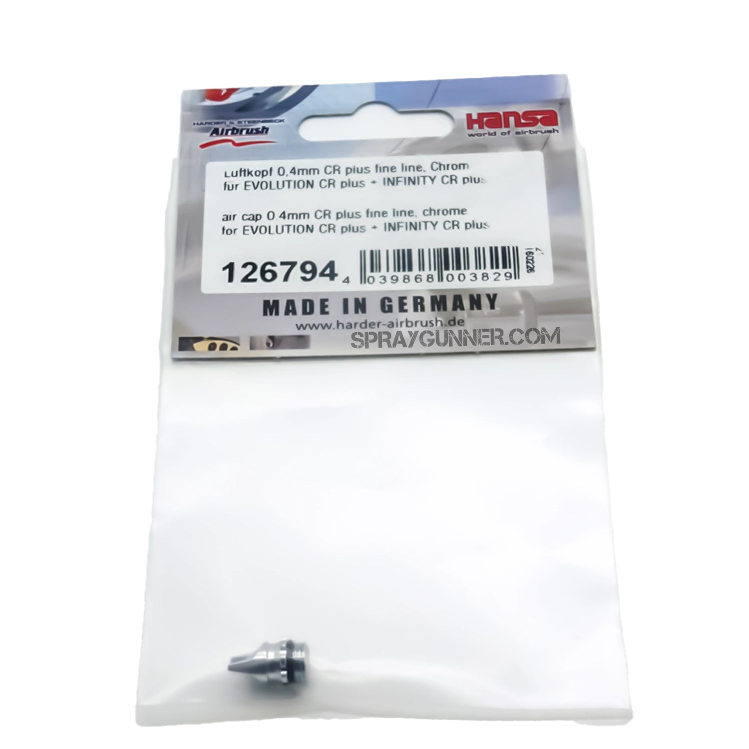 0.4mm Crown Type CR (Chrome) Air Cap - SprayGunner
