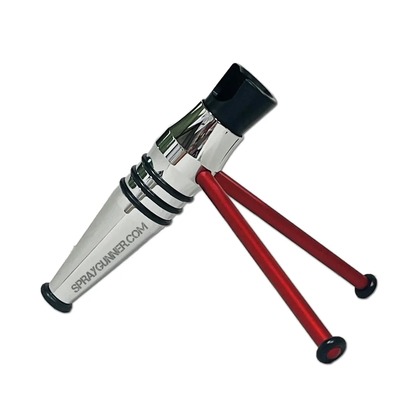 Harder and Steenbeck 2024 Airbrush Holder with a durable chrome and red design, providing a stable and convenient tool for securely holding airbrushes.