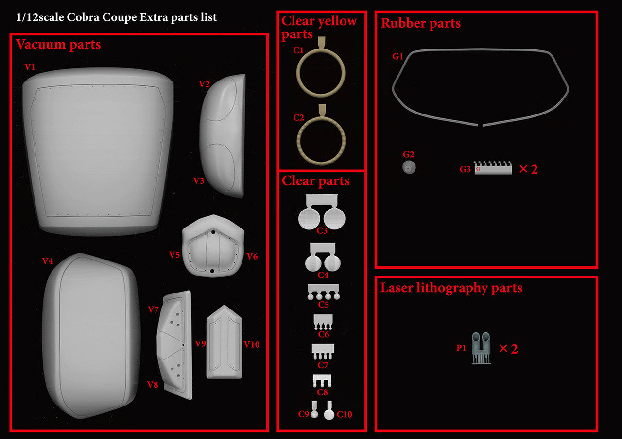 MODEL FACTORY HIRO: 1/12scale Fulldetail Kit : Cobra Coupe (K826)