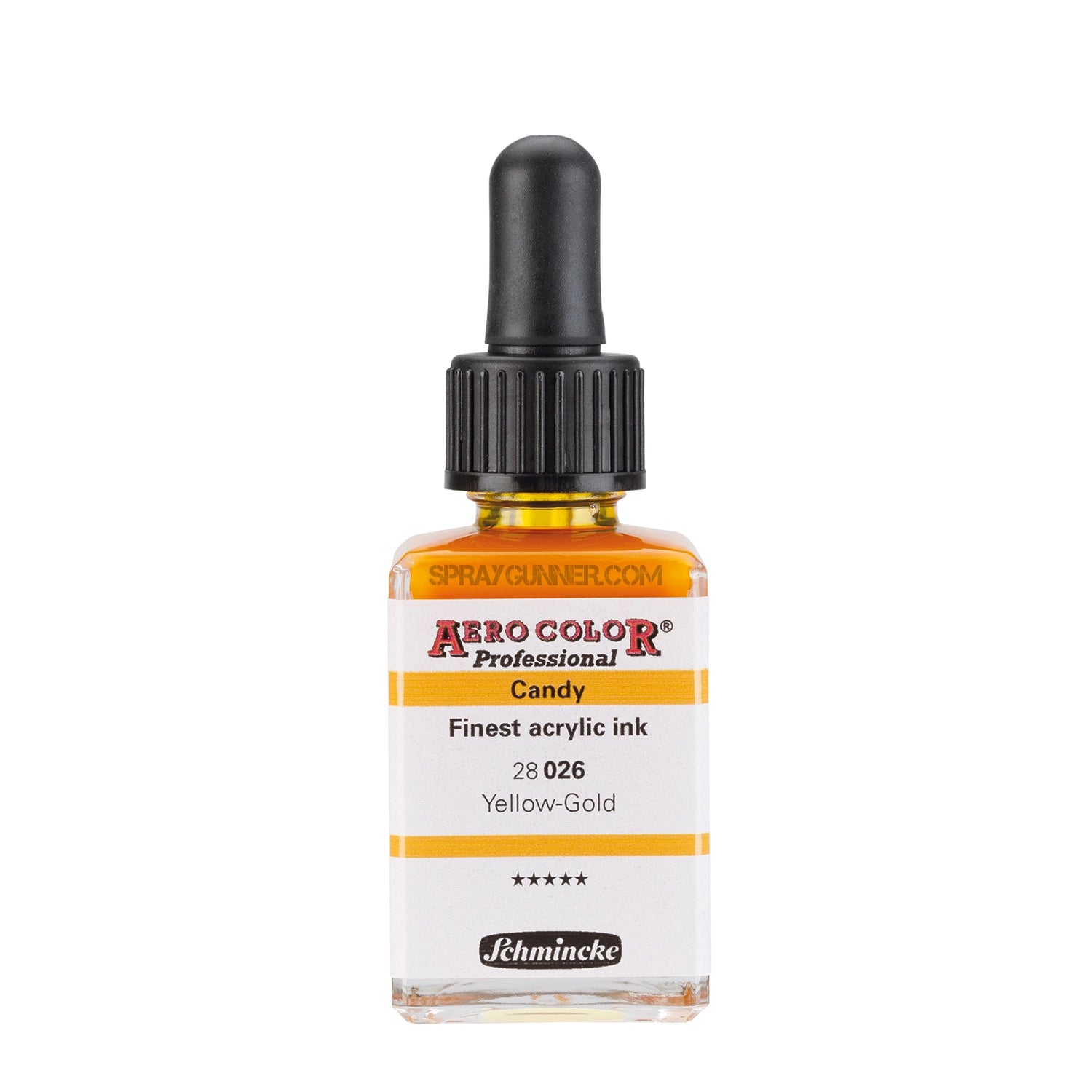 Schmincke AERO COLOR Professional Acrylic Ink Candy Color: Yellow-Gold 28 ml - SprayGunner