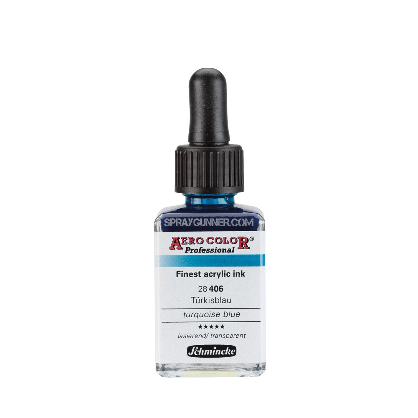 Schmincke AERO COLOR Professional Acrylic Ink: Turquoise Blue 28 ml - SprayGunner