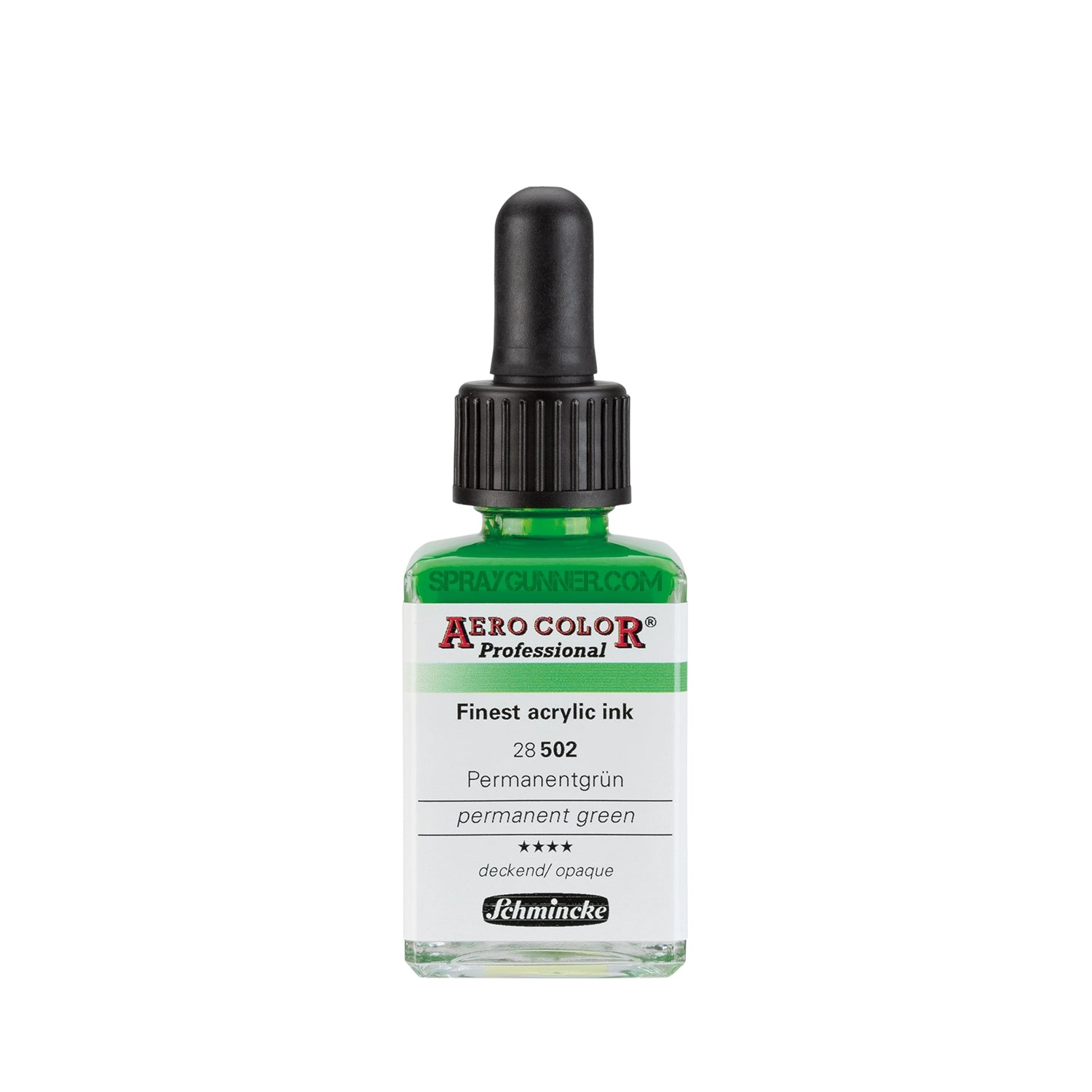 Schmincke AERO COLOR Professional Acrylic Ink: Permanent Green 28 ml - SprayGunner
