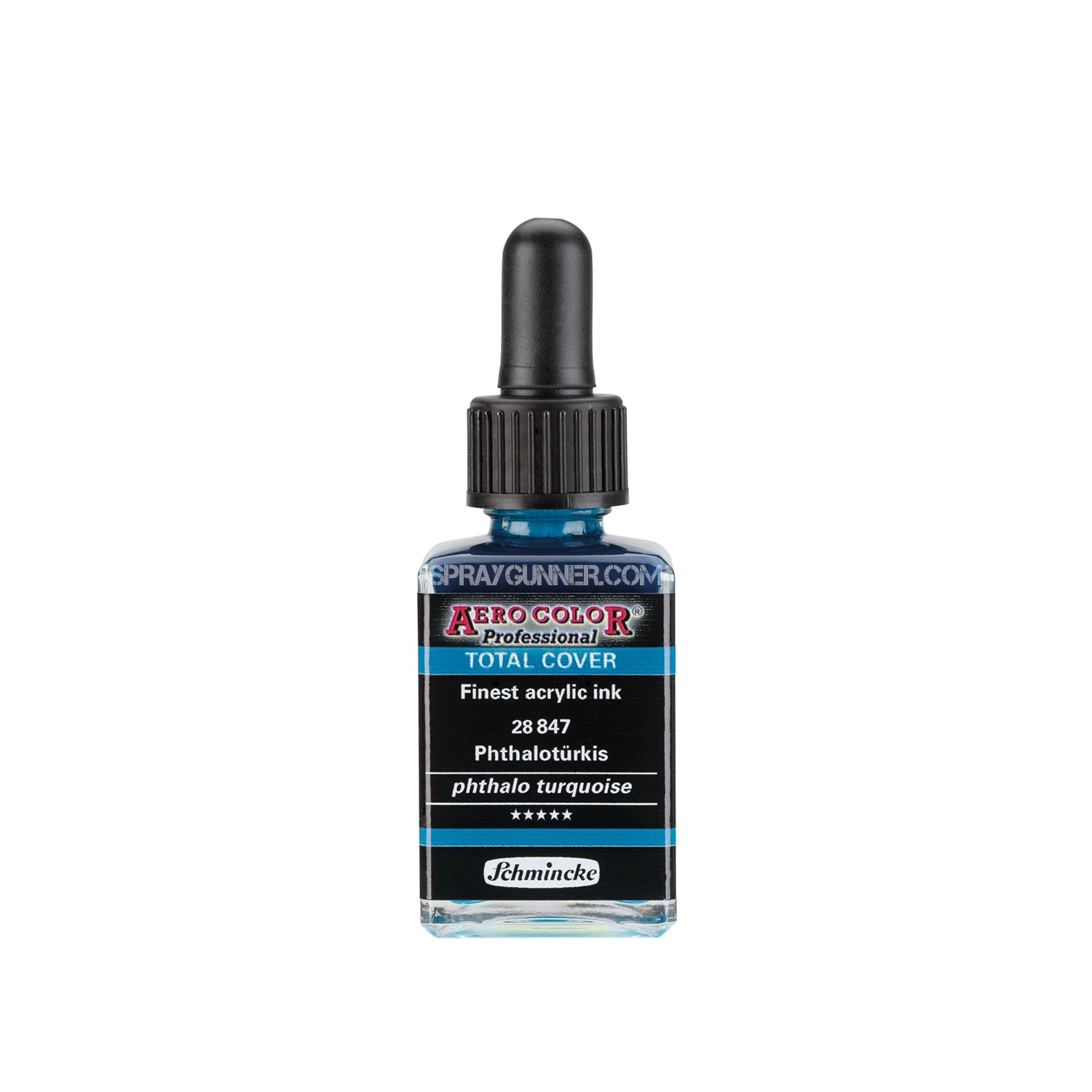 Schmincke AERO COLOR Professional Acrylic Ink Total Cover: Phthalo Turquoise 28 ml - SprayGunner