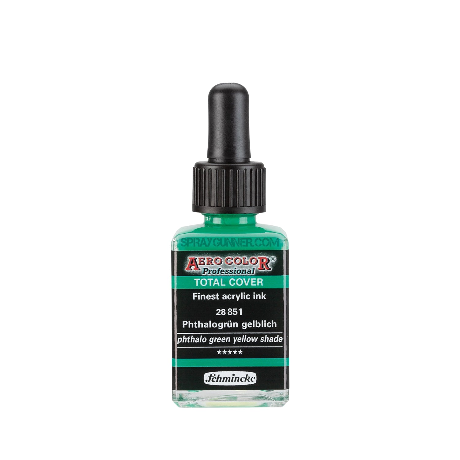 Schmincke AERO COLOR Professional Acrylic Ink Total Cover: Phthalo Green Yellow 28 ml - SprayGunner