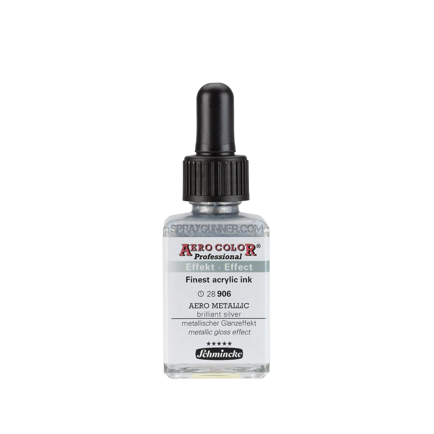 Schmincke AERO COLOR Professional Acrylic Ink Aero Metallic: Brilliant Silver 28 ml - SprayGunner