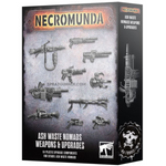 Warhammer 40k Necromunda Ash Waste Nomads Weapons & Upgrades set featuring 64 plastic upgrade components for Citadel miniatures. Ideal for customizing Necromunda gangs.