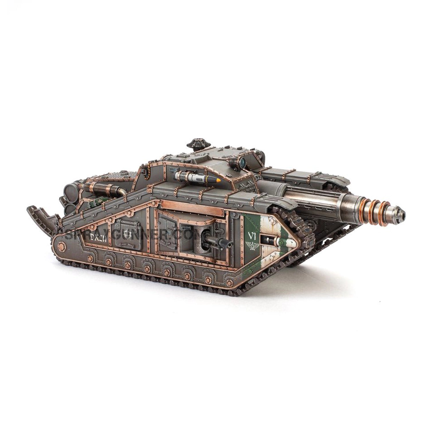 For tabletop wargaming, the scale model kit for the Warhammer Horus Heresy: Solar Auxilia Valdor Tank Destroyer includes a strongly armored anti-vehicle tank.