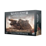 Warhammer Horus Heresy: Solar Auxilia Valdor Tank Destroyer scale model kit featuring a heavily armored anti-vehicle tank for tabletop wargaming.