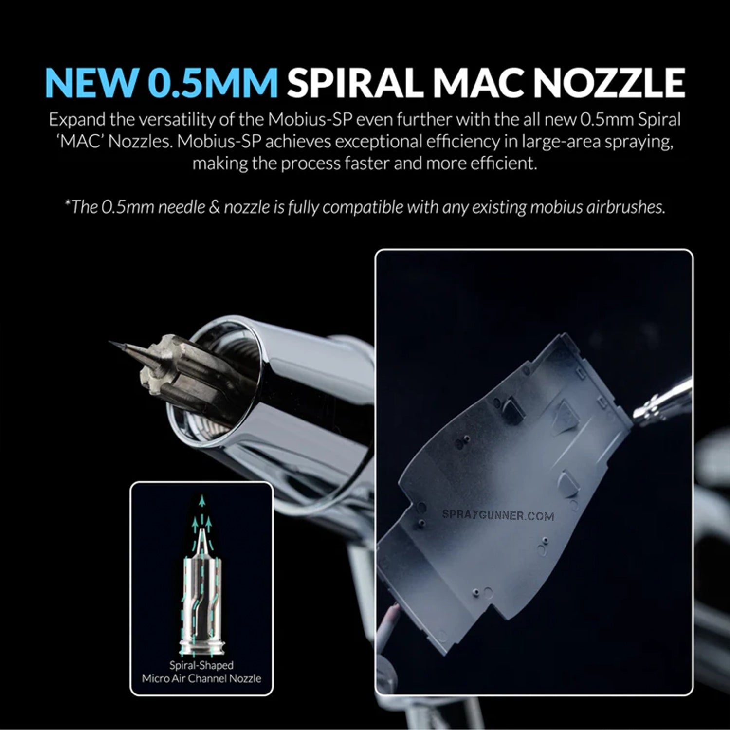GAAHLERI Premium Series GHPM-Mobius SP 0.3 & 0.5 mm Airbrush - SprayGunner