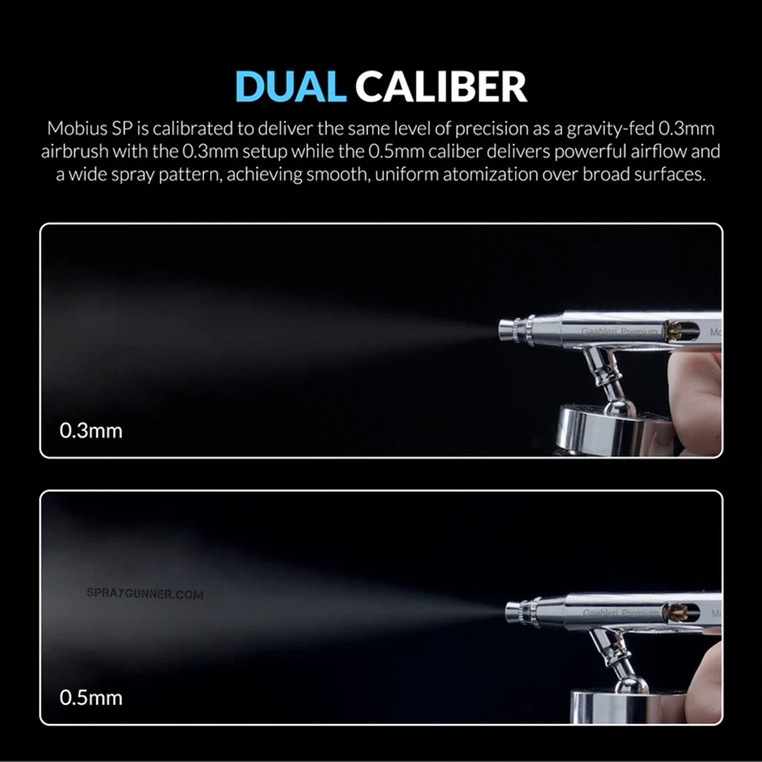 GAAHLERI Premium Series GHPM-Mobius SP 0.3 & 0.5 mm Airbrush - SprayGunner