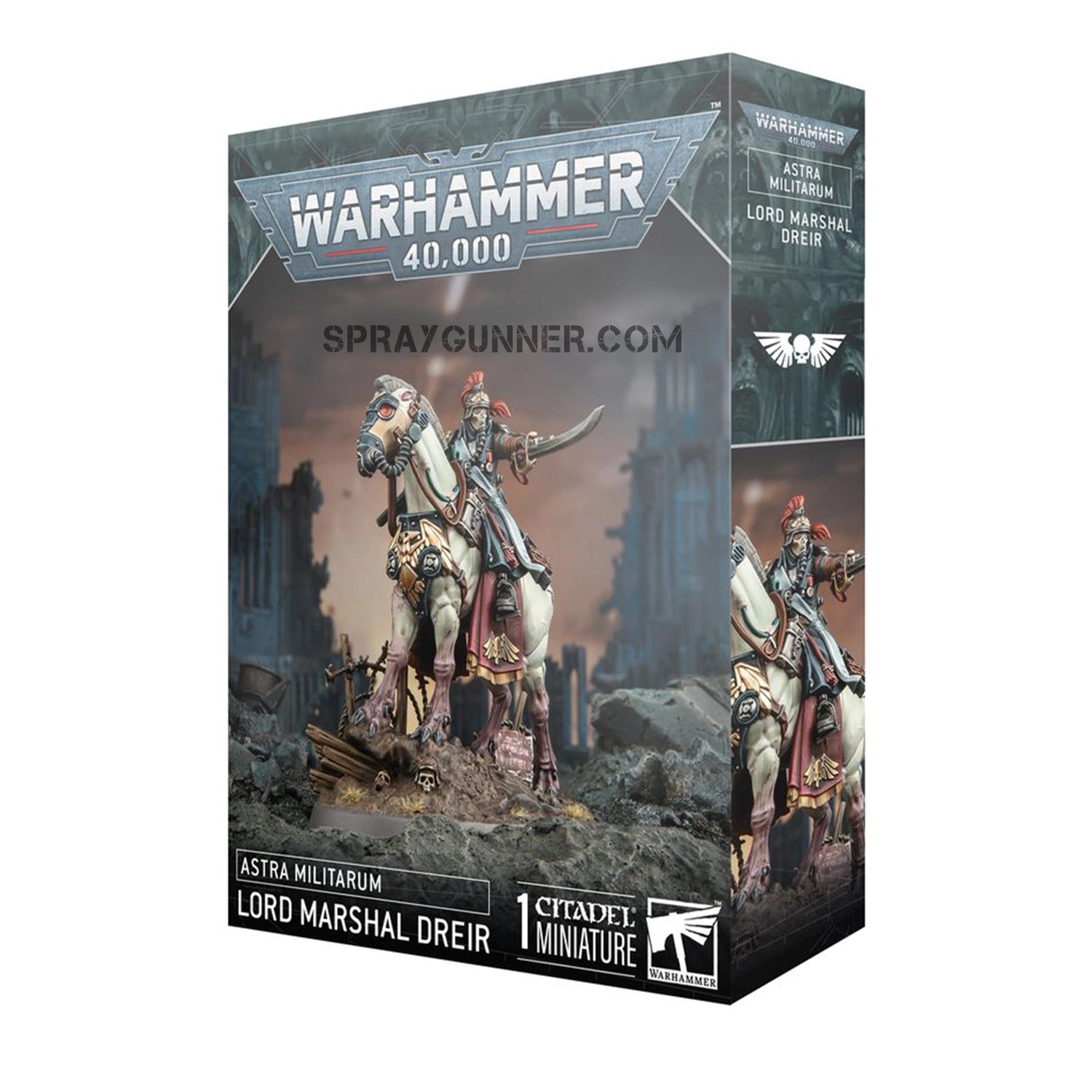 Warhammer 40K: Astra Militarum Lord Marshal Dreir scale model kit by Games Workshop. Highly detailed miniature for tabletop strategy games and collectors.