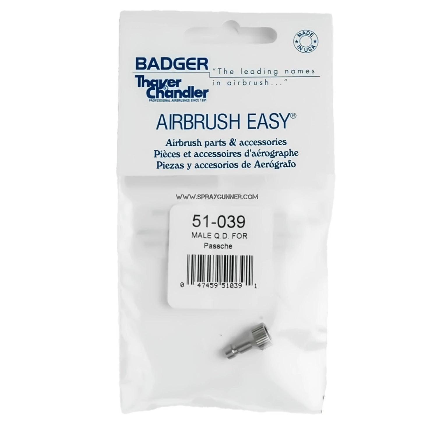 Quick coupling nipple for Paasche airbrush - SprayGunner