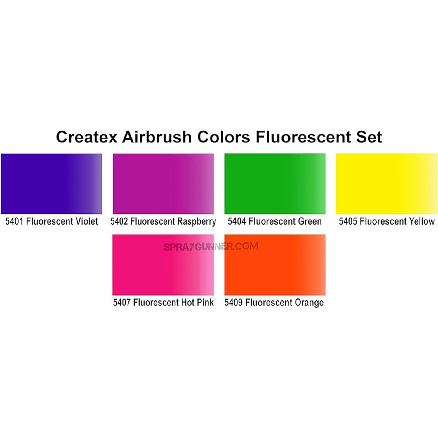 Fluorescent Createx Airbrush Colors Set - SprayGunner