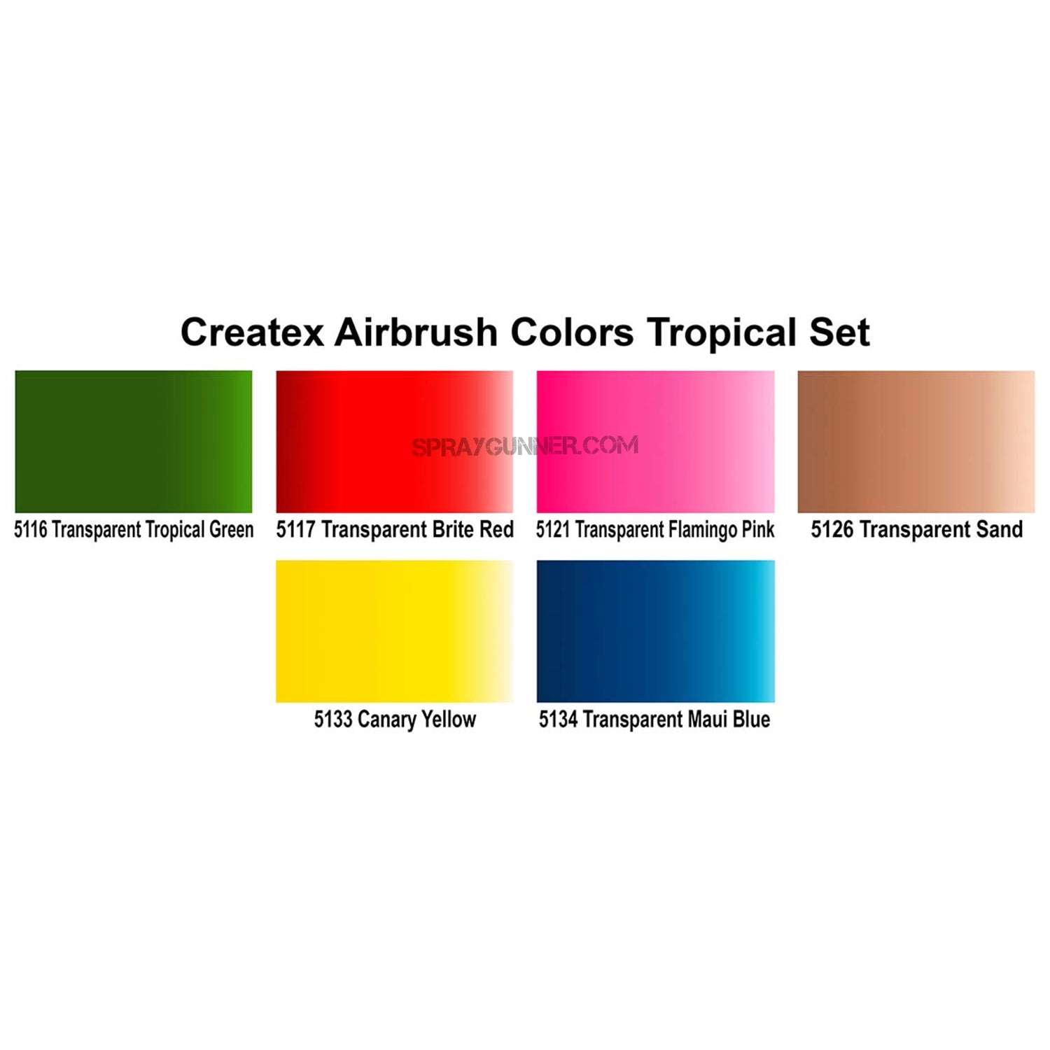 Tropical Createx Airbrush Colors Set - SprayGunner