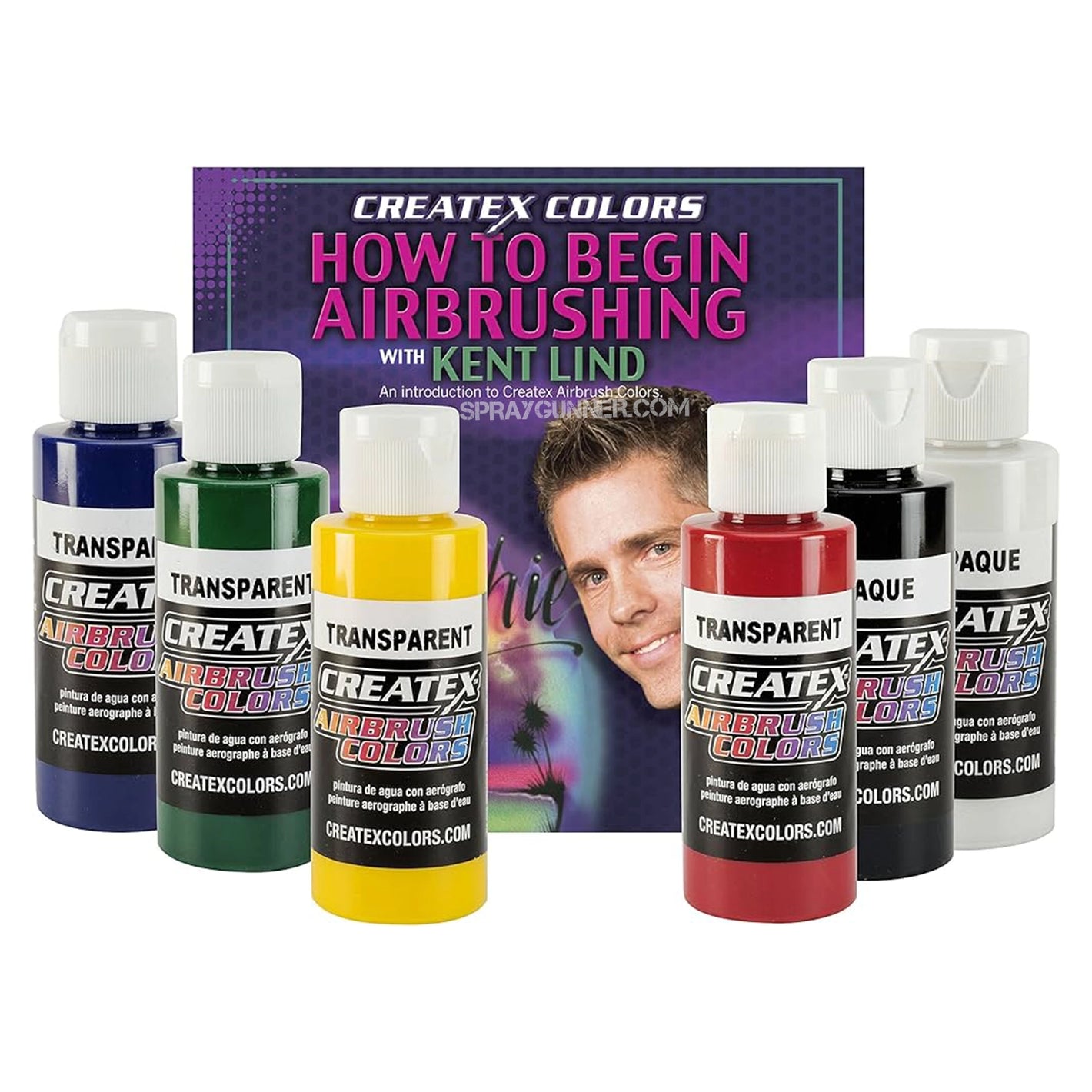 Primary Createx Airbrush Colors Set w/ DVD - SprayGunner