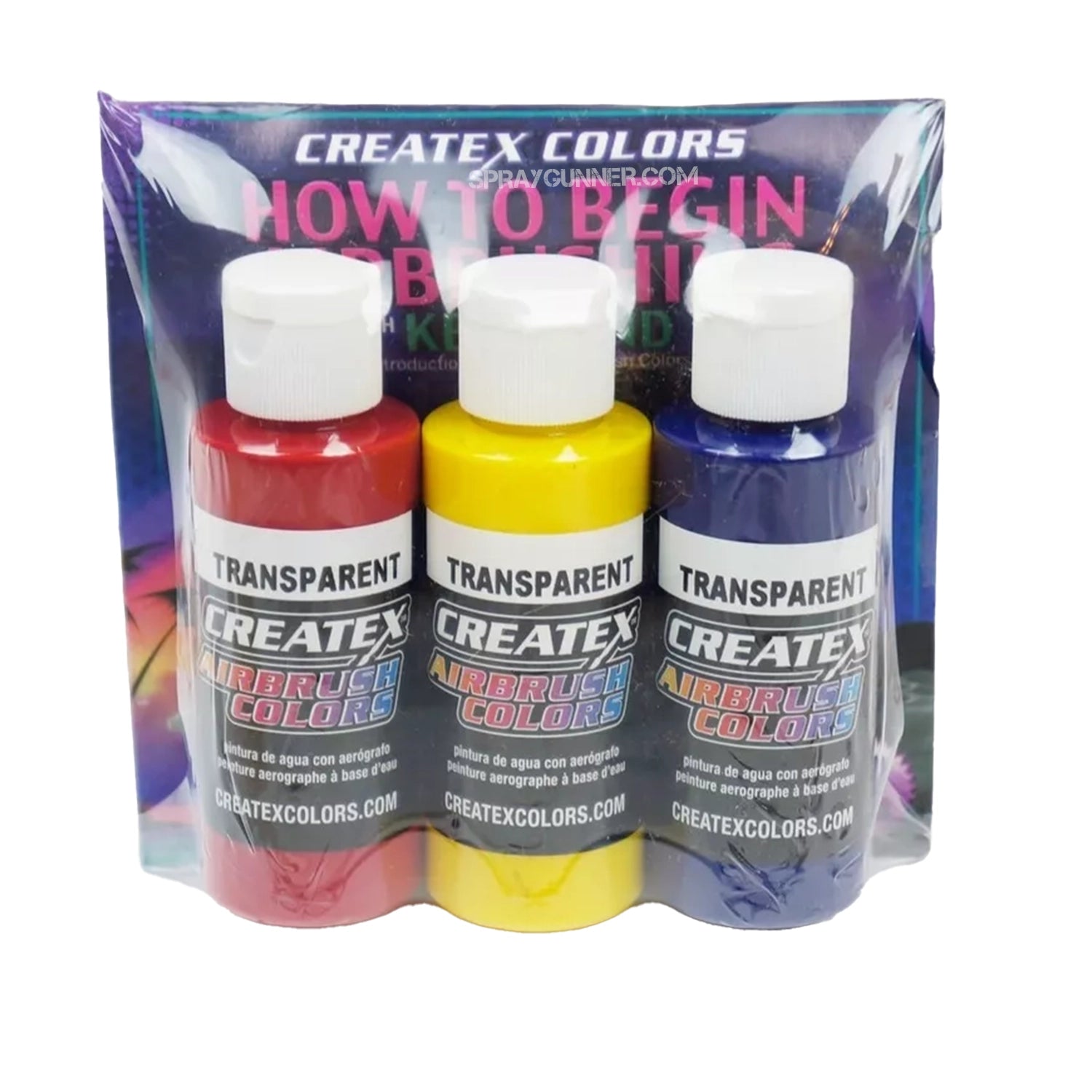 Primary Createx Airbrush Colors Set w/ DVD - SprayGunner