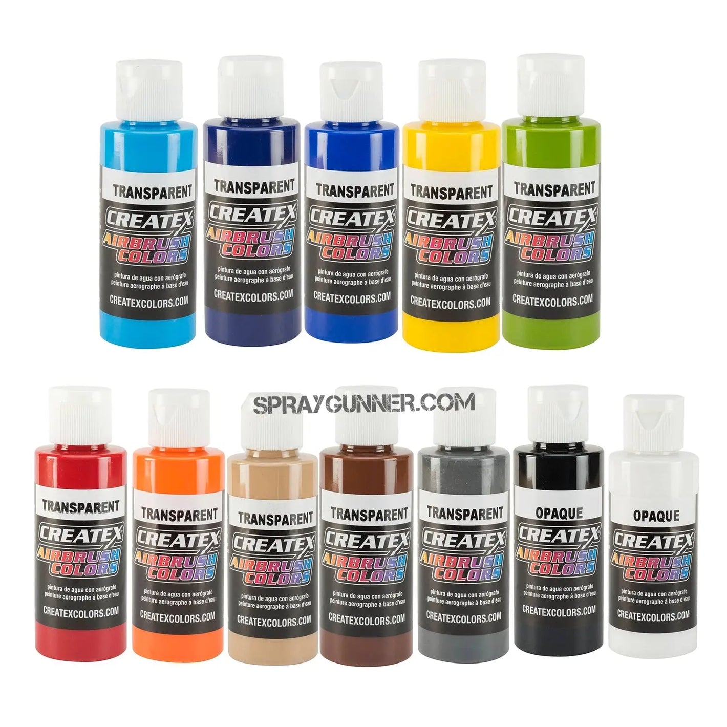 Createx Airbrush Colors AB Transparent 12 Color Set - SprayGunner