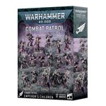 Emperor's Children Combat Patrol - Warhammer 40K box featuring 17 detailed miniatures for model making and tabletop gaming, ideal for collectors.