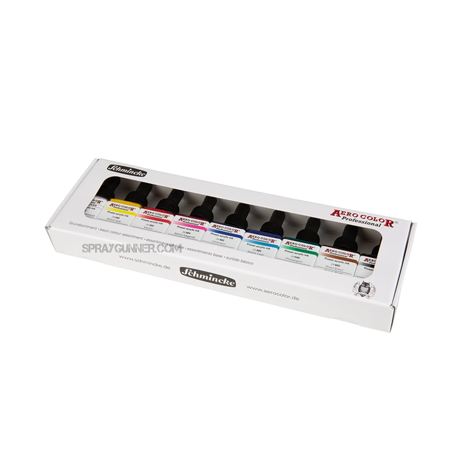 Schmincke AERO COLOR Professional Acrylic Ink: Cardboard set, Basic - SprayGunner
