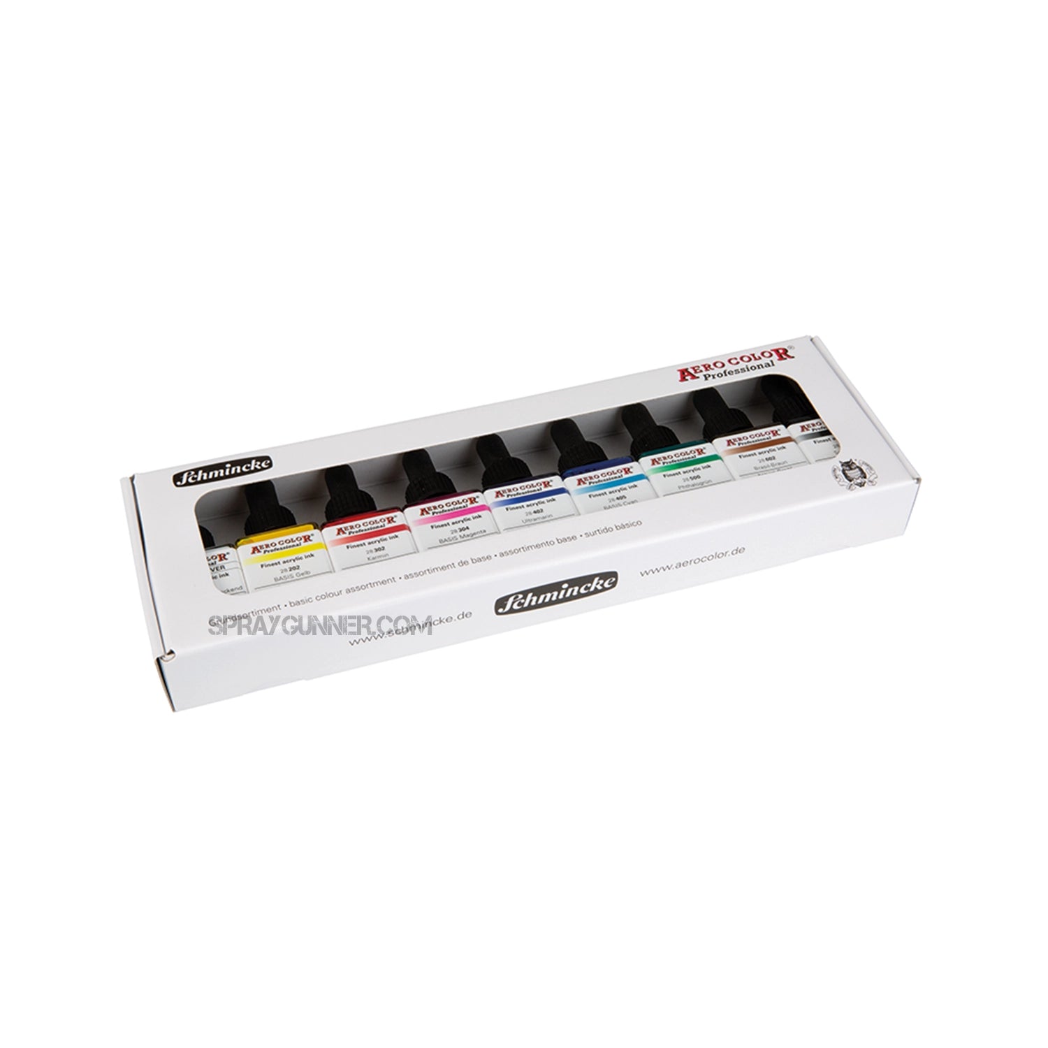Schmincke AERO COLOR Professional Acrylic Ink: Cardboard set, Basic - SprayGunner