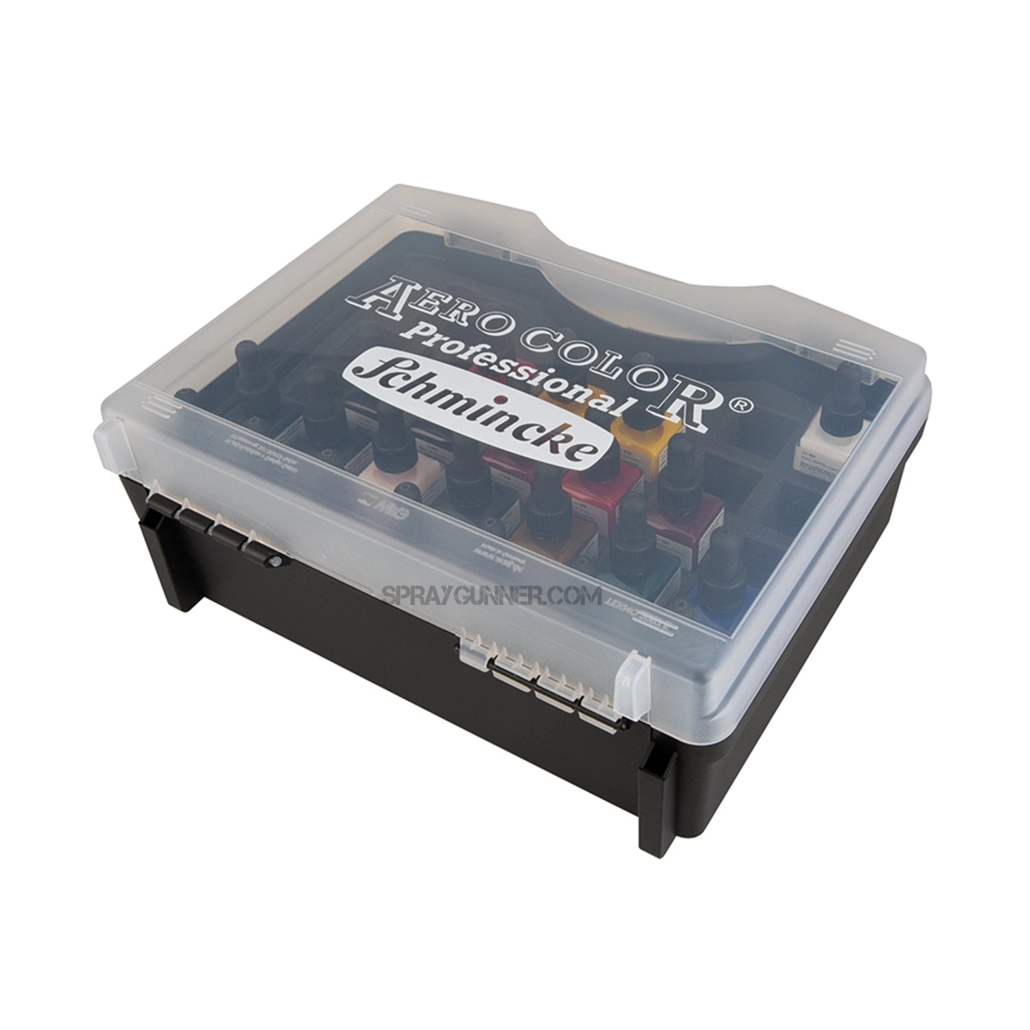 Schmincke AERO COLOR Professional Acrylic Ink: Plastic case, 16 x 28 Paint Set - SprayGunner