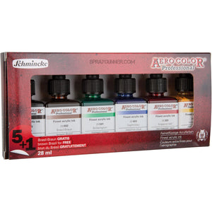 Schmincke AERO COLOR Professional Acrylic Ink: Cardboard Set, 6 x 28 - SprayGunner