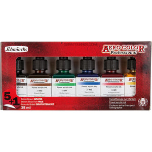 Schmincke AERO COLOR Professional Acrylic Ink: Cardboard Set, 6 x 28 - SprayGunner
