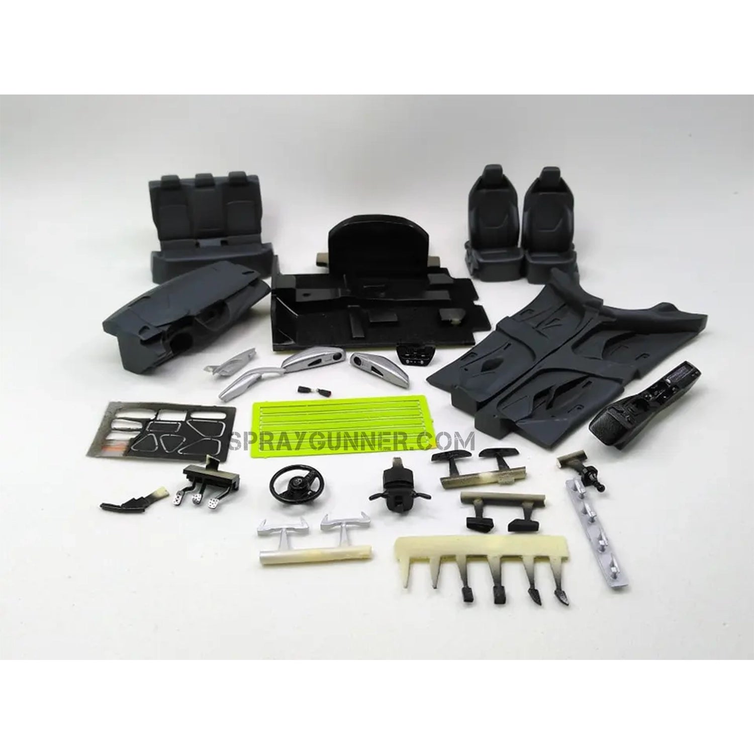 Toyota GR COROLLA ALPHA MODEL 1/24 scale model vehicle kit from SprayGunner. Hobbyists and auto fans can enjoy this intricate scale model kit.