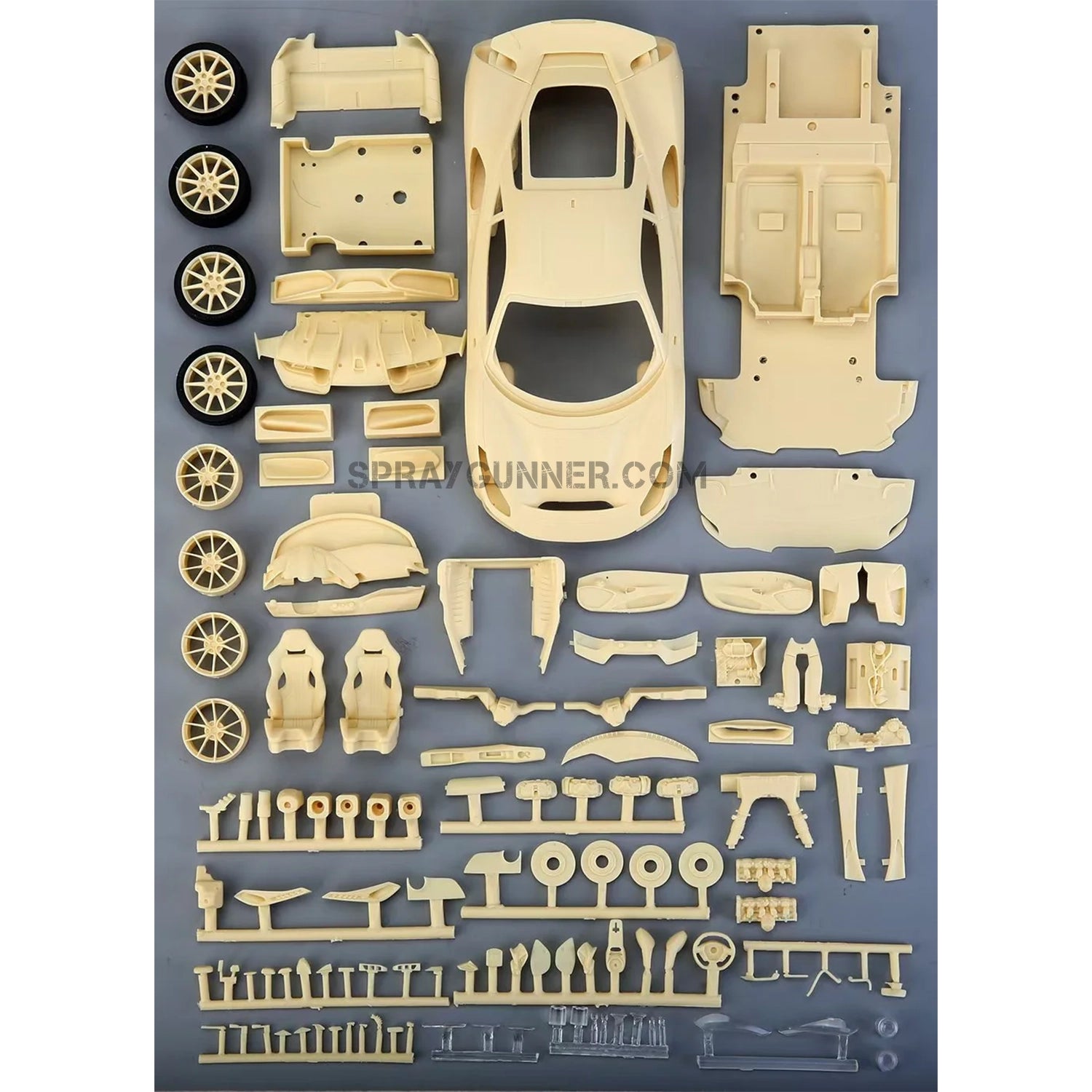 This is an unassembled resin model of the Ferrari 488 Pista in 1/24 scale. Perfect for collectors and enthusiasts who want fine detail.