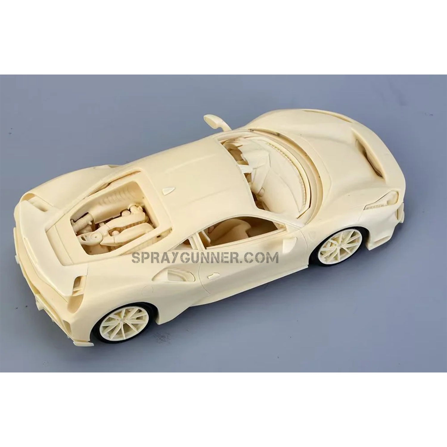ALPHA MODEL: Unassembled resin model automobile kit for the Ferrari 488 Pista in a 1/24 scale. Ideal for collectors and enthusiasts looking for fine detail.
