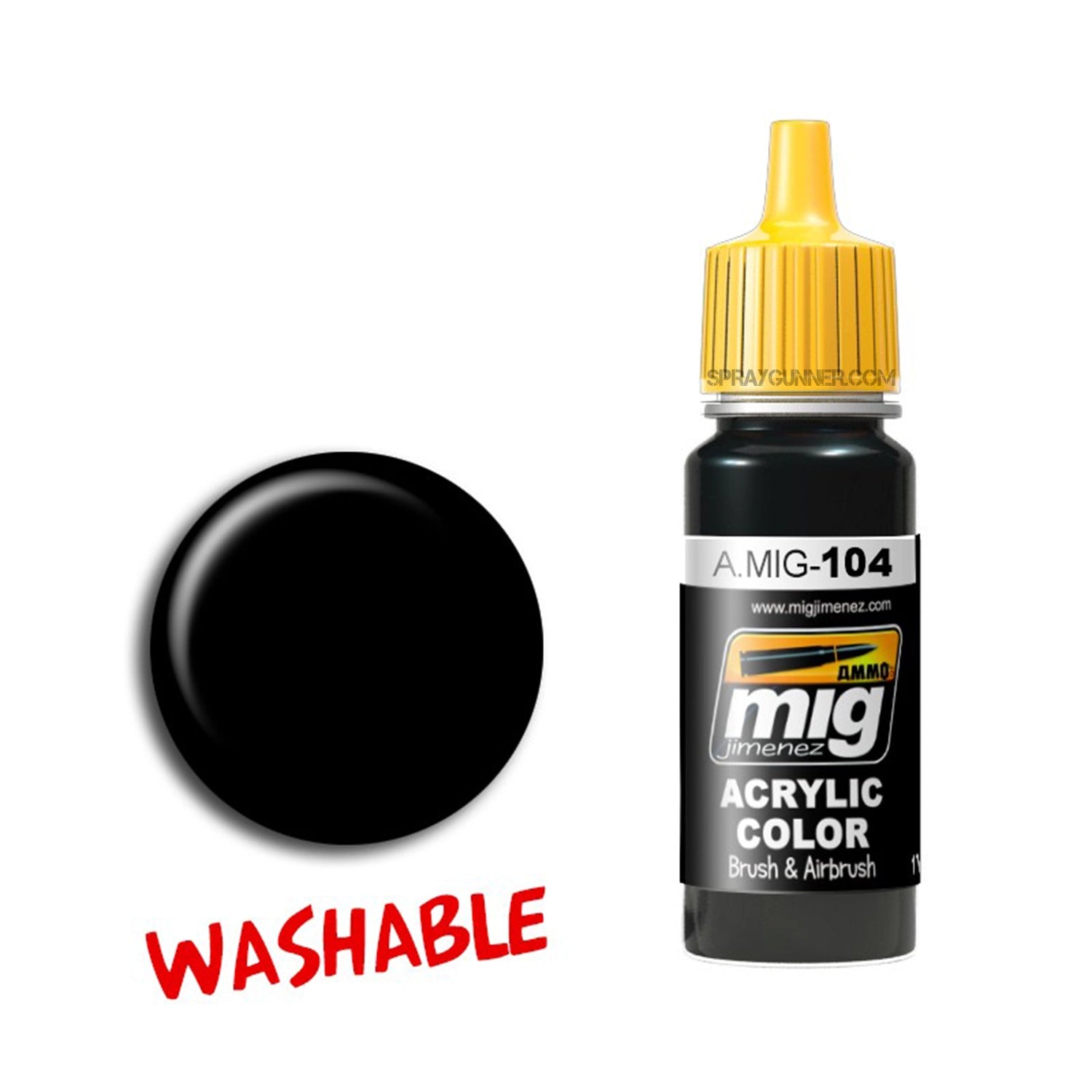 AMMO by MIG Washable Acrylic - Black - SprayGunner