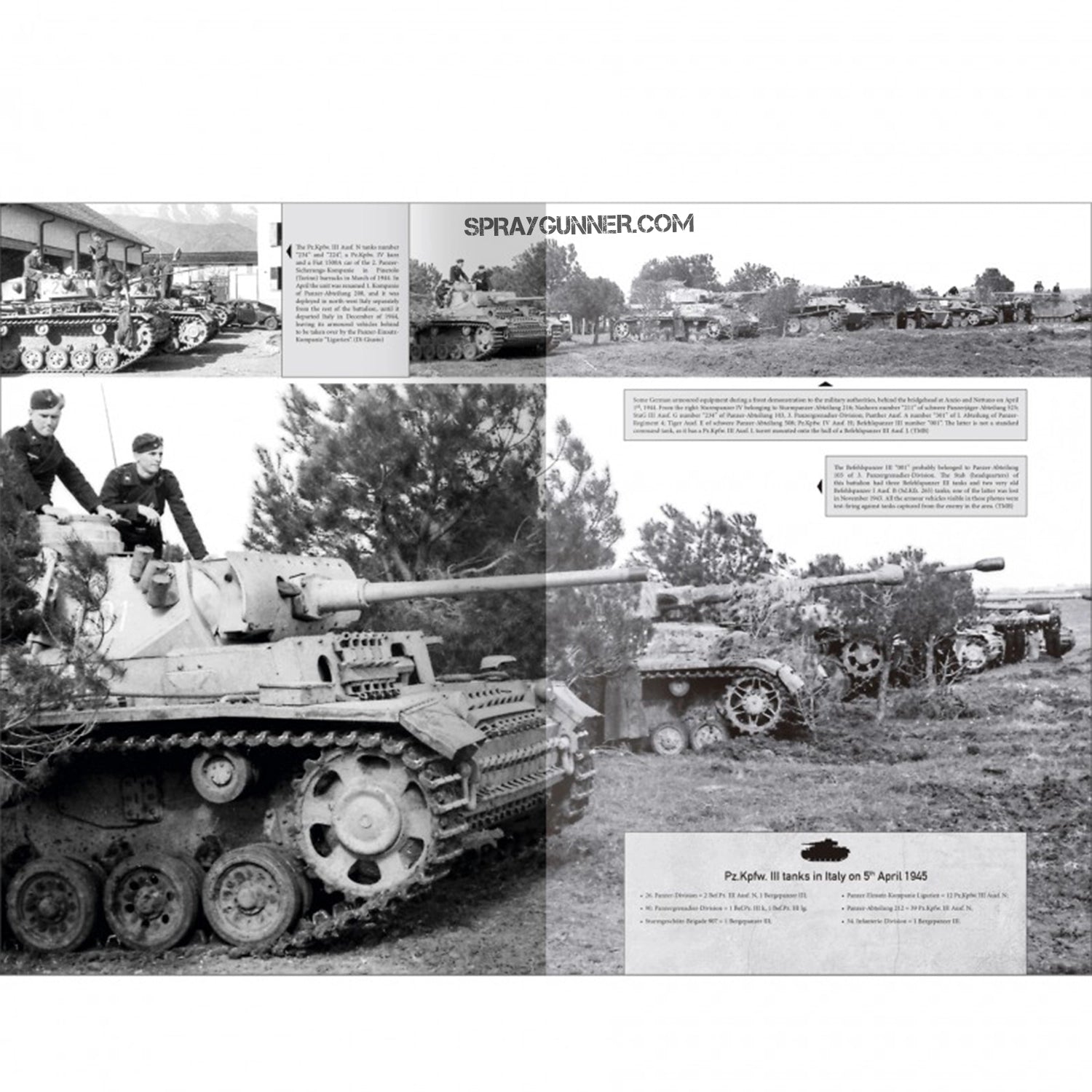 German tanks and vehicles from 1943–1945 in the Italian campaign are covered in AMMO by MIG Publications, an ITALIENFELDZUG book with historical context and modeling techniques.