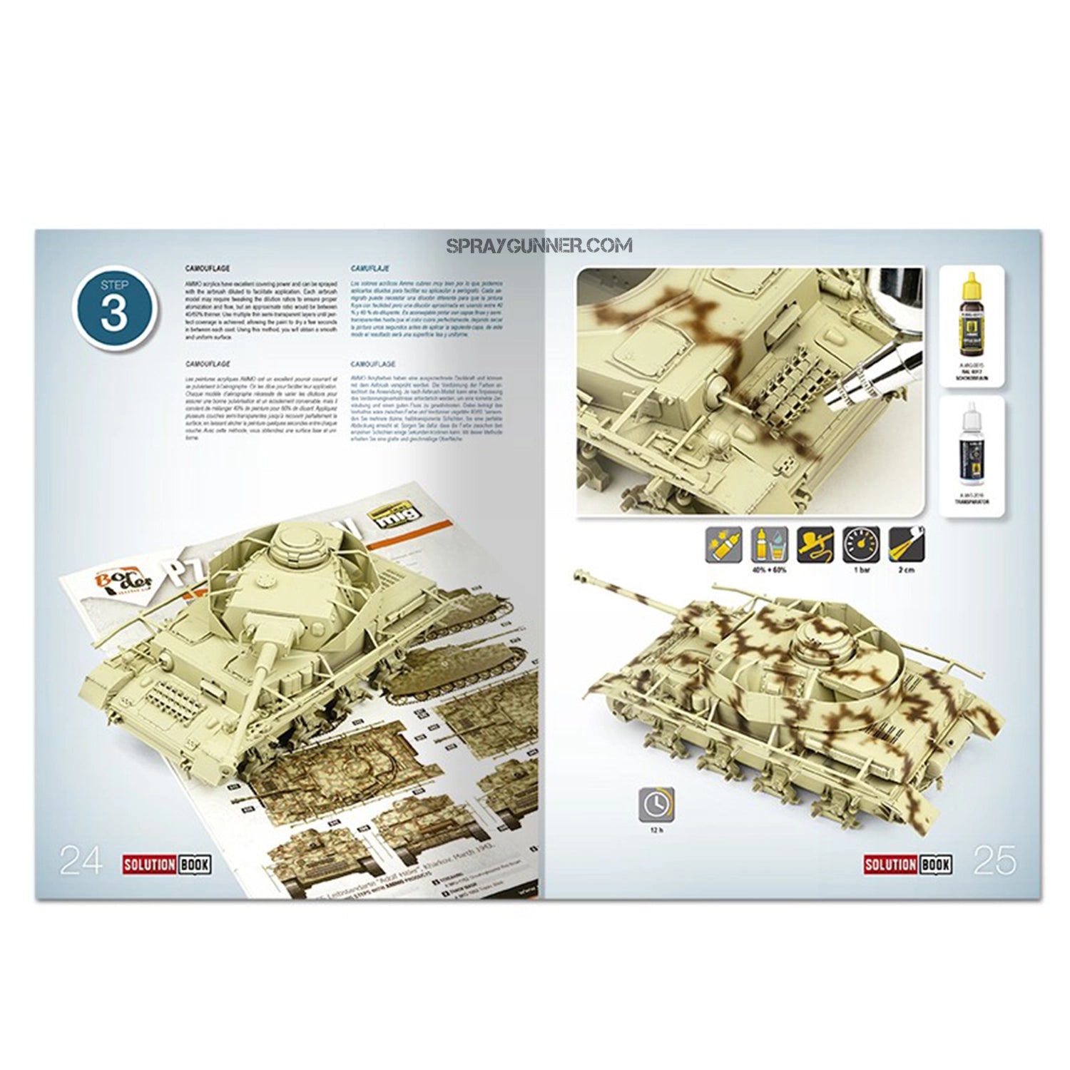 AMMO by MIG How to Paint WWII German Mid-War Vehicles SOLUTION BOOK 21 (Multilingual Book) - SprayGunner