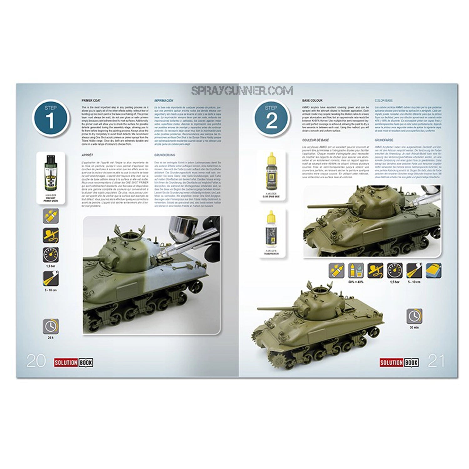 Ammo by MIG Publications SOLUTION BOOK 22 - How to Paint WWII USA ETO Vehicles (Multilingual Book) - SprayGunner