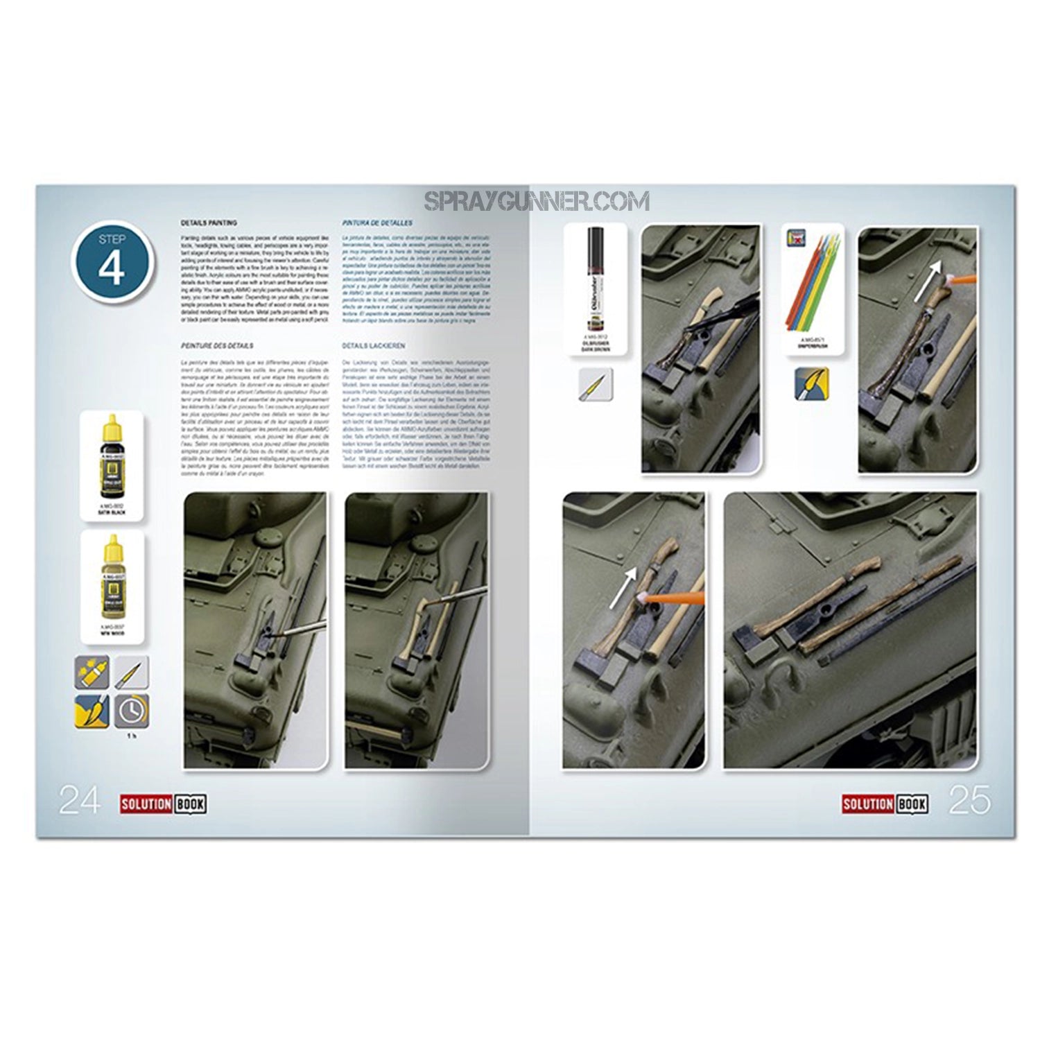 Ammo by MIG Publications SOLUTION BOOK 22 - How to Paint WWII USA ETO Vehicles (Multilingual Book) - SprayGunner