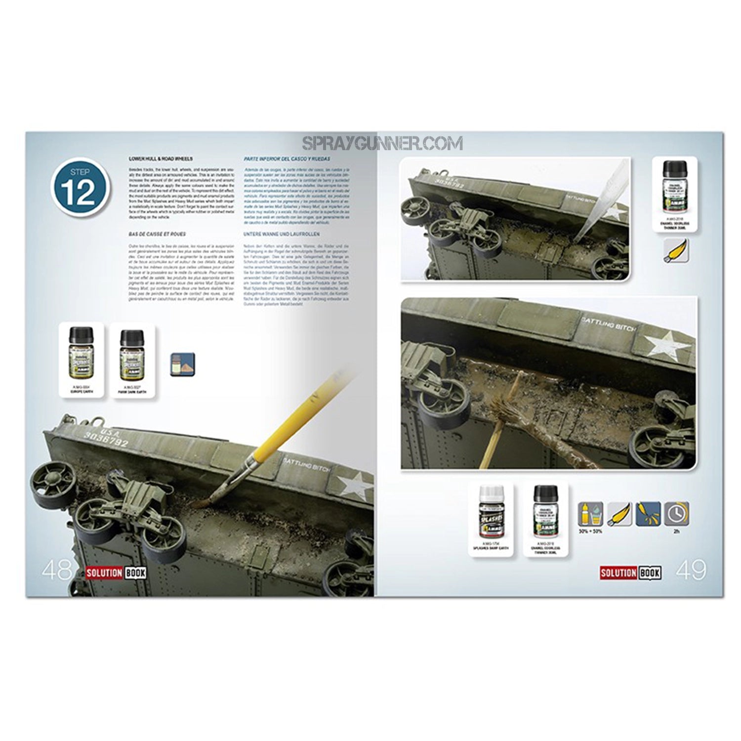 Ammo by MIG Publications SOLUTION BOOK 22 - How to Paint WWII USA ETO Vehicles (Multilingual Book) - SprayGunner