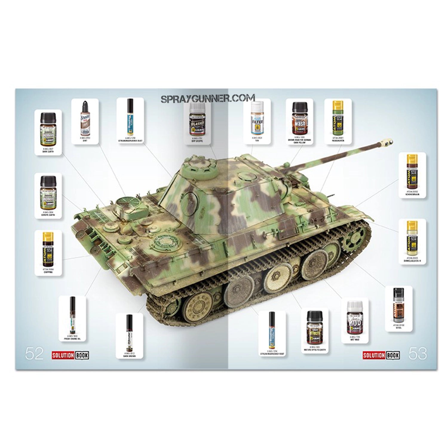 MIG SOLUTION BOOK 23: AMMO: Painting German Late War Vehicles in WWII. Detailed instructions for creating realistic painting and weathering effects.