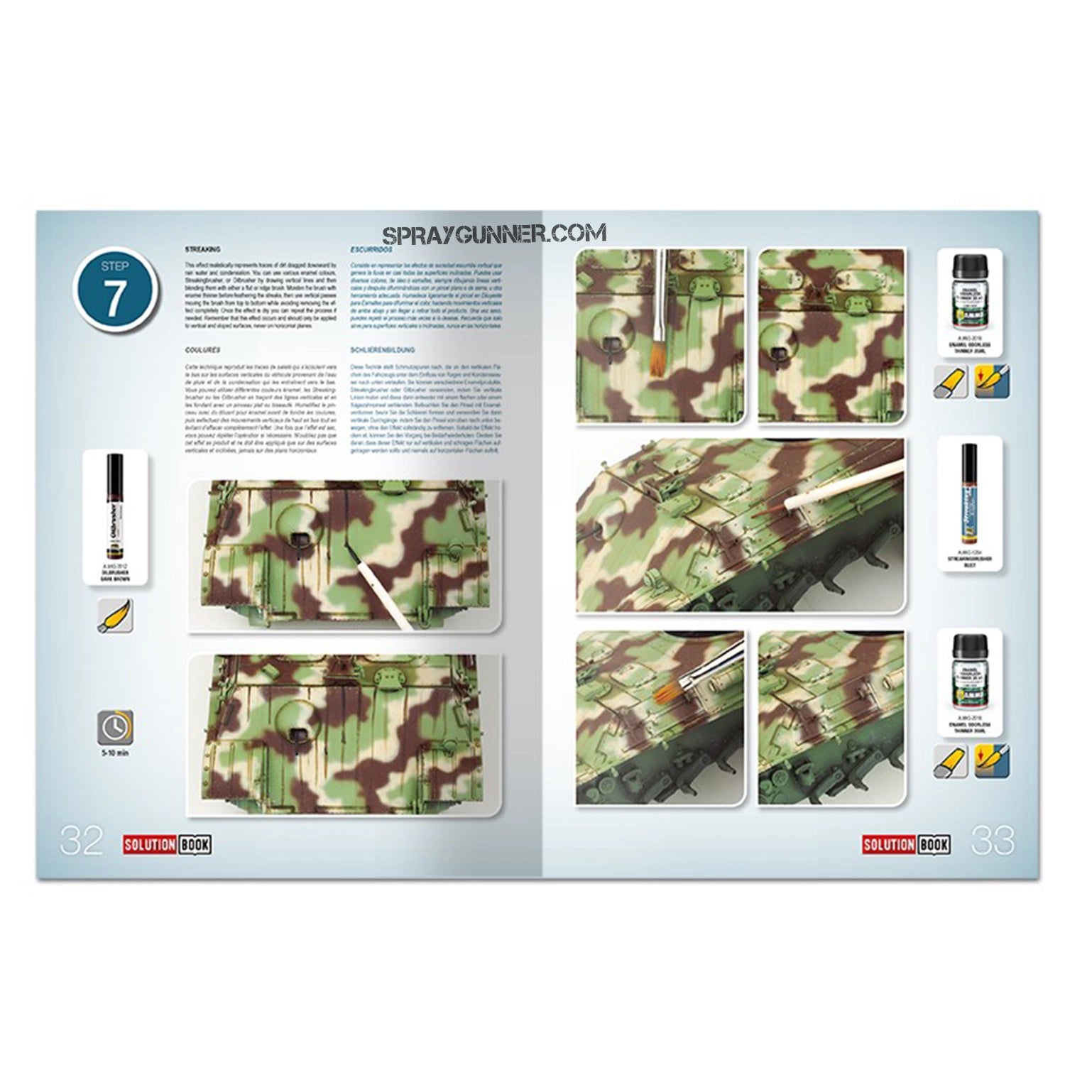 For WWII German late-war vehicles, AMMO by MIG SOLUTION BOOK 23 provides detailed painting instructions with realistic weathering effects.