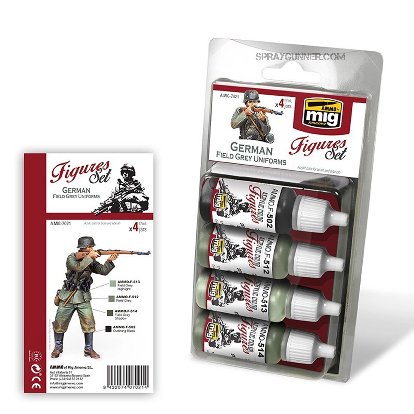 AMMO by MIG Acrylic Sets - GERMAN FIELD GREY UNIFORMS SET - SprayGunner