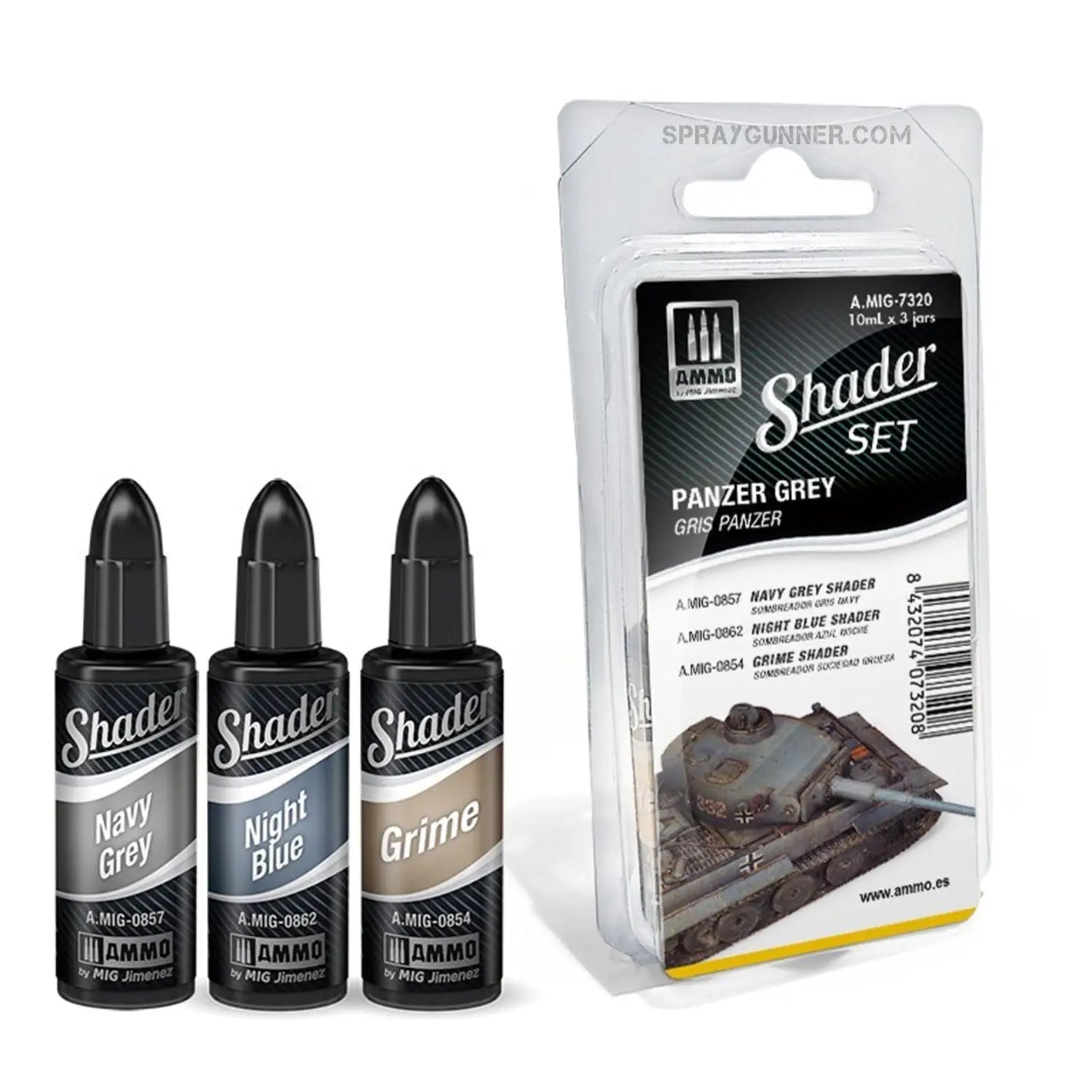 AMMO by MIG MATT SHADER Set Panzer Grey