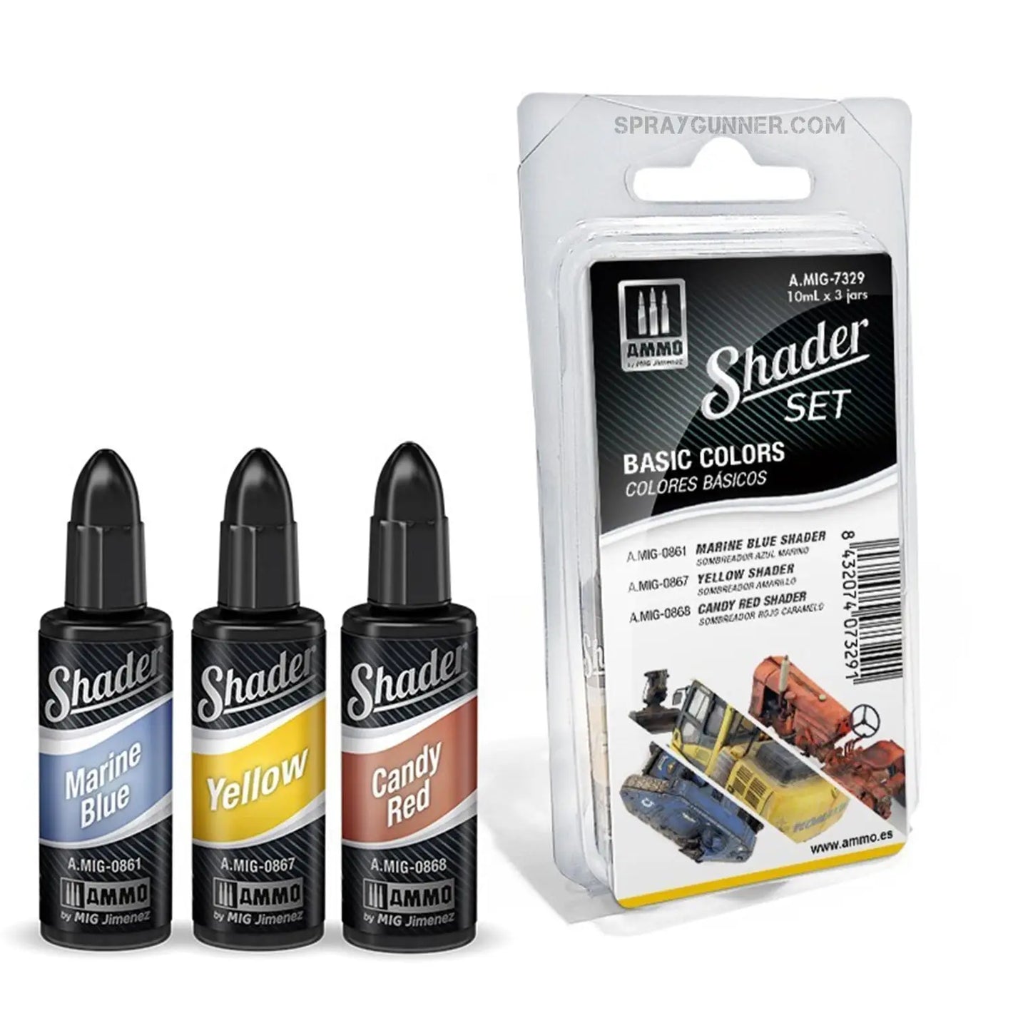 AMMO by MIG MATT SHADER Set Basic Colors