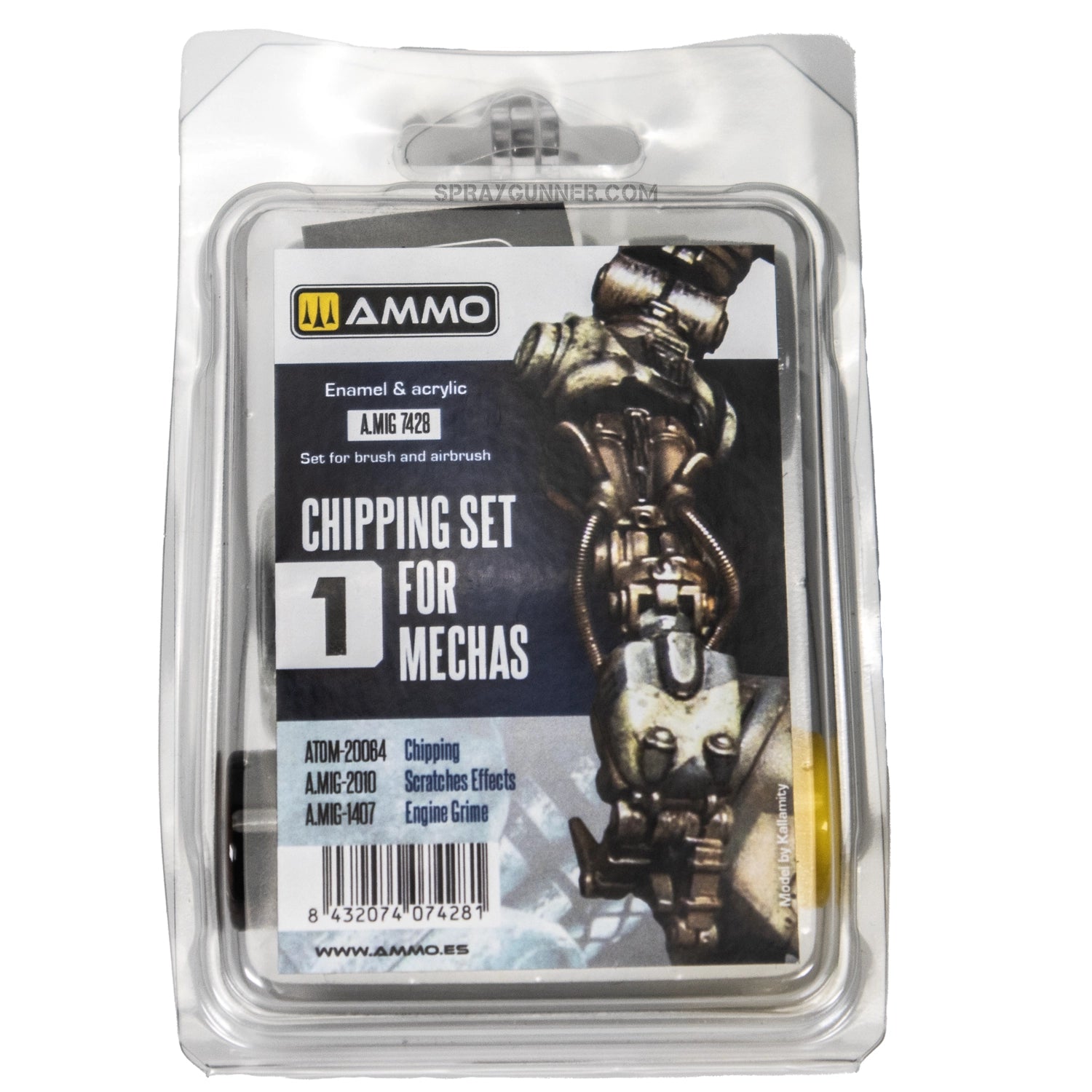 AMMO by MIG Chipping Set for Mechas with ATOM paint - SprayGunner