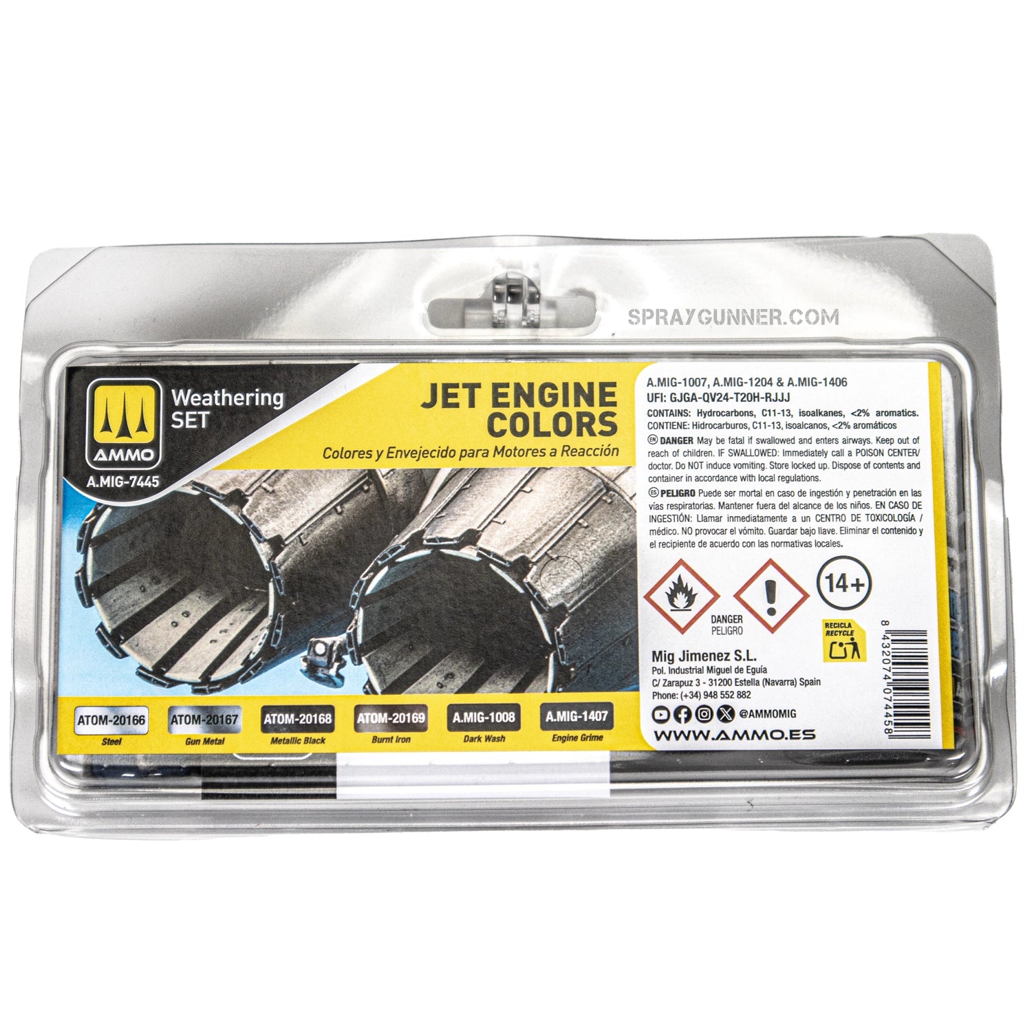 AMMO by MIG Jet Engines Colors and Weathering Set with ATOM - SprayGunner