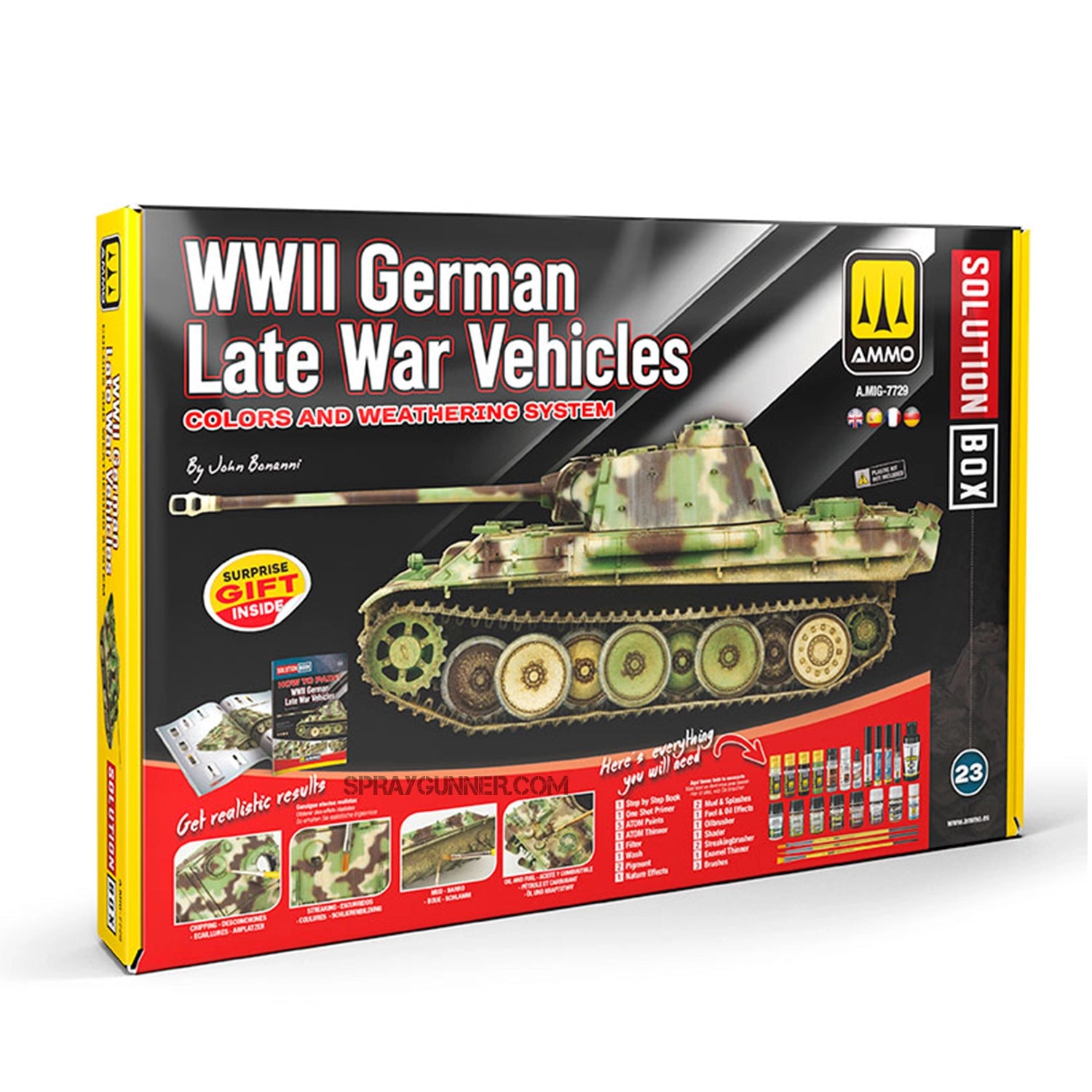 Ammo By Mig Solution Box 23 - WWII German Late War Vehicles Colors and Weathering System - SprayGunner