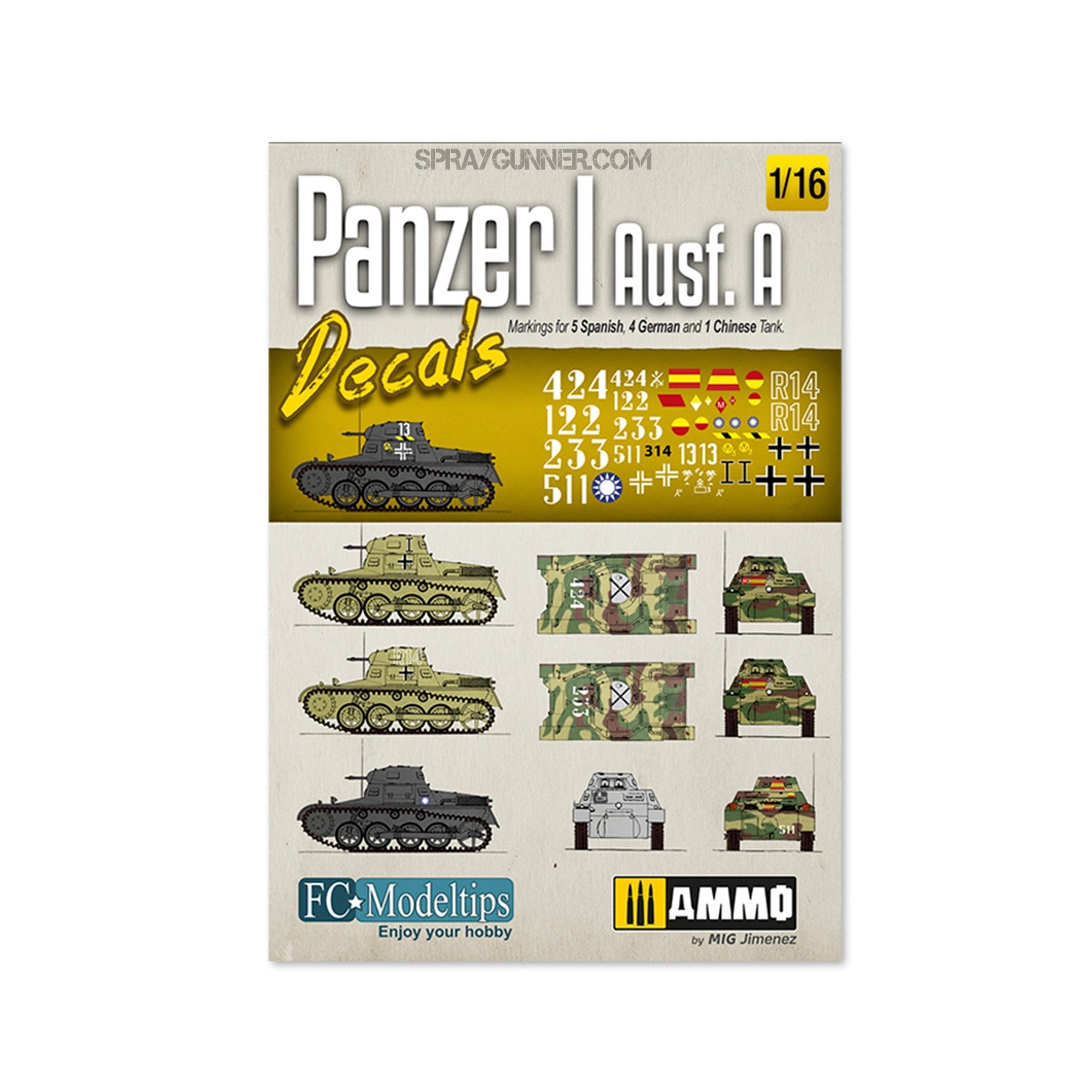 AMMO by MIG Decal Sheets - Panzer I AUSF. A. Decals 1/16 - SprayGunner