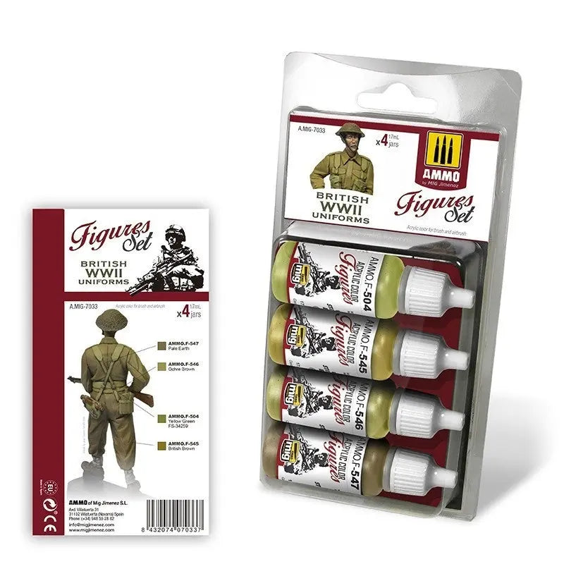 AMMO by MIG Acrylic Sets - BRITISH UNIFORMS WWII SET - SprayGunner