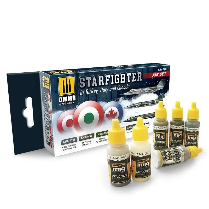 AMMO by MIG Acrylic Sets - SET F-104G STARFIGHTER (TURKEY, ITALY & CANADA) - SprayGunner