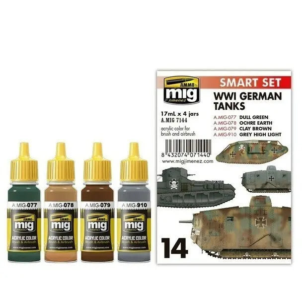 AMMO by MIG Acrylic Sets - WWI GERMAN TANKS - SprayGunner